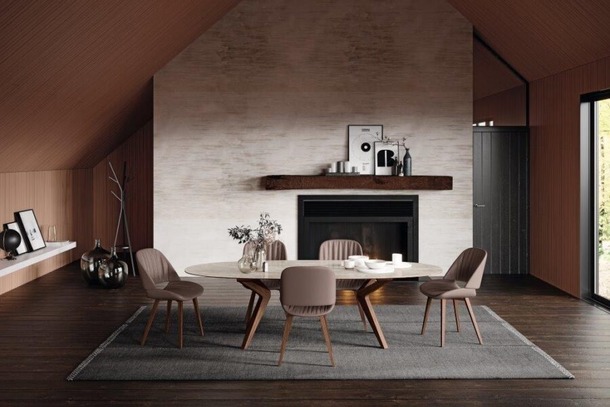 Willisau ronde eetkamertafel Capri in hout of keramiek (130 cm) - 6